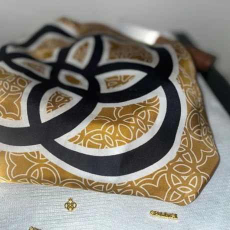 Opulence Signature Silk Scarf – Gold Edition
