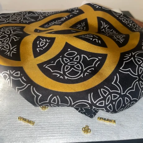 Opulence Signature Silk Scarf – Black Edition
