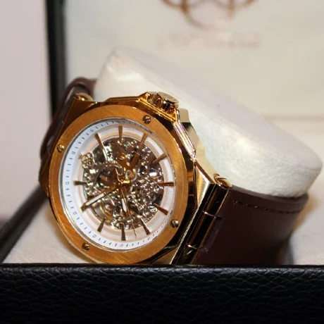 Sirius V2 Automatic Watch – Brown Leather & Rose Gold Edition